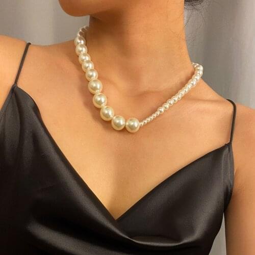 Trendy Jewelry Simulated Pearls Necklace Elegant Design Lady Jewelry White Beads Necklace For Party Wedding Gift Drop Shipping