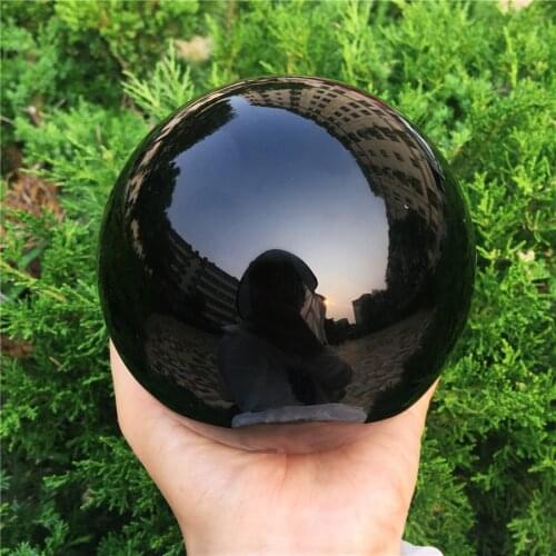 Natural Black Obsidian Sphere Crystal Ball Healing Stone Home decoration gift 1pcs