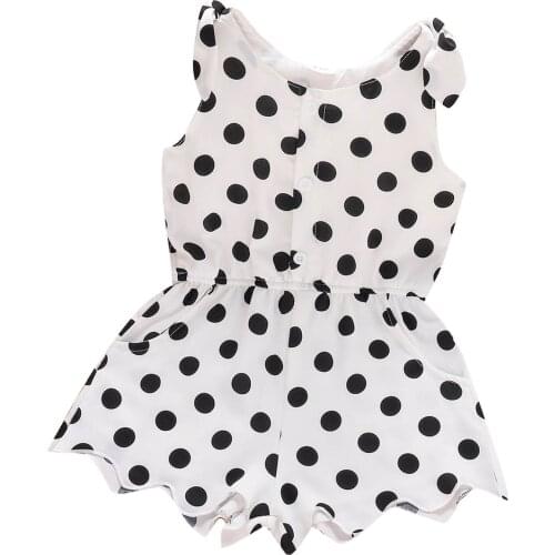 Summer New Girls' Jumpsuit Small And Medium-sized Childrens Polka-dot Jumpsuit