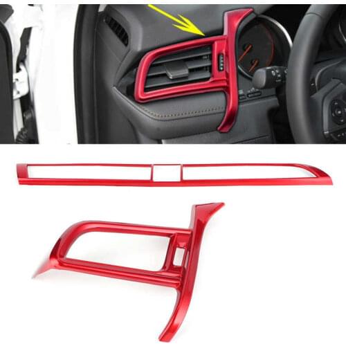 Left Dashboard Trim Central Air Vent Panel Frame Red Decoration Fit for Camry 2018 2019 2020 Car Interior Decoration