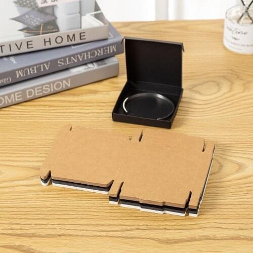 25 Pieces Jewelry Gift Box White Black Kraft Paper Package Holder Storage For Earring Necklace Accessories Wedding Wholesale
