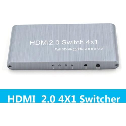 Wiistar HDMI 2.0 Splitter 4x1 Switch Switcher 4 In 1 Out Support 4K*2K 60Hz HDCP 2.2 Full HD 3D for Blu-ray DVD Free Shipping