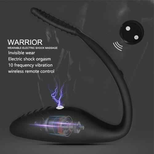 Sex Shop Wireless Remote Control Electric Shock Prostate Massager Gay Sex Product Anal Plug With Ring Anal Toy For Men