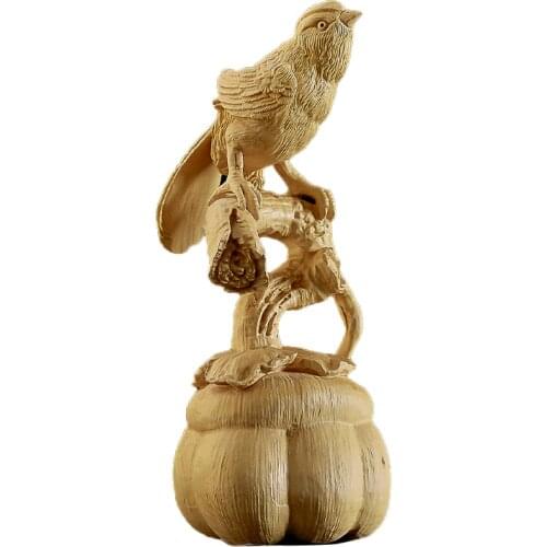 Lucky Bird Solid wood statue Wooden hand- SculptureHappy bird decoration Home decoration accessories Office desktop decoration