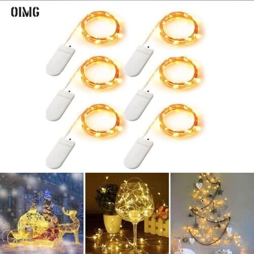 6Pack LED String Lights 1M/2M/3M Fairy Garland Lights Outdoor Battery Operated Garland Christmas Decoration Party Wedding Xmas