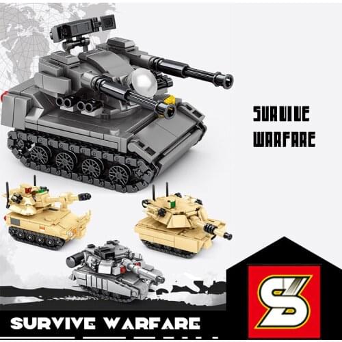 SY Block Military Brick Tank Building Blocks Model WW2 Soldier Russia Soviet SU-76M Army Survive Warfare Battle Boys Toys Gifts