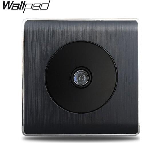 TV Jack Wallpad Satin Black Plastic Panel Television Wall Outlet Socket