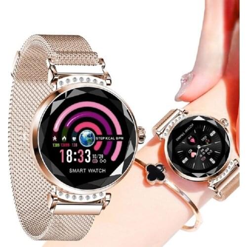 H2 Smart Bracelet Fashion Women 3D Diamond Glass Heart Rate Blood Pressure Sleep Monitor Smartband Best Gift