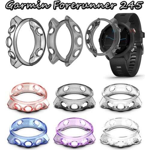 High Quality Watch Frame Case Cover Bumper For Garmin Forerunner 245 Protective Accessories New Soft Translucent TPU Watch Case