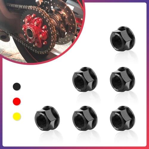 Motorcycle Rear Sprocket Wheel Nuts 6 Pcs M10*1.0 For Ducati Diavel 1200 2010-2018 Diavel 1260 2019-2020 X-Diavel 2015-2020