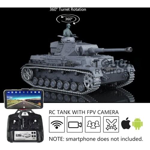 1/16 Scale Heng Long 7.0 Upgraded Panzer IV F2 RC FPV Tank 3859 360° Turret TH17400-SMT4