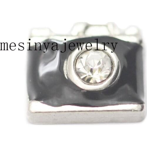 10pcs black camera floating charms for glass locket, FC-342. Min amount $15 per order mixed items