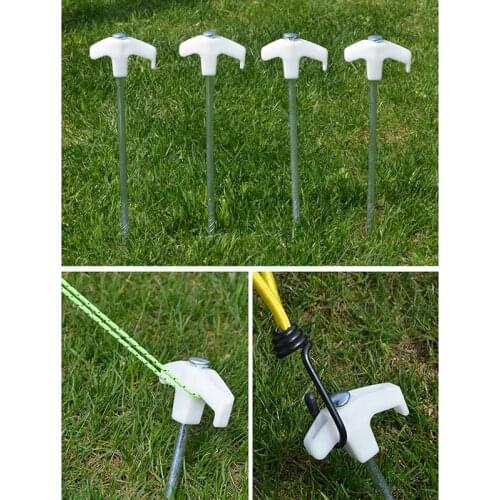 2/4/8 Pcs Ultralight Camping Tent Pegs 25cm Fluorescent Long Screw Thread Tent Stakes Steel Tent Nails Outdoor Tent Accessories