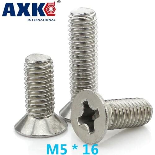 2019 Tornillos Para Madera Drywall Axk 20pcs 304 Stainless Steel Countersunk Head Phillips Screws / Flat Screw M5 * 16 Gb819
