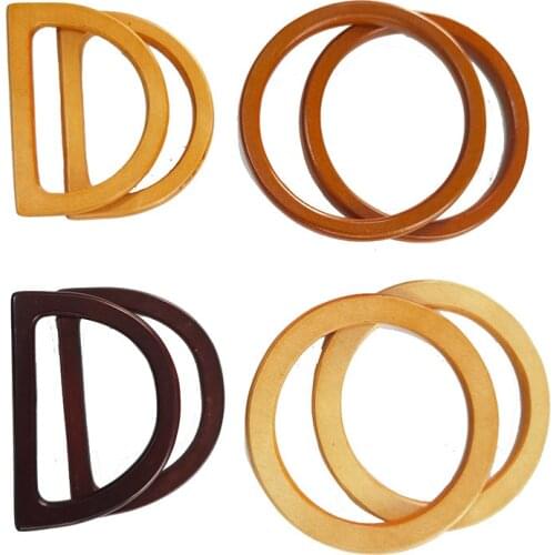 Accessories for handbags Wood Handcrafted Vintage Handbag Replacement Tote Purse Frame DIY Accessories For Handle Type D Round