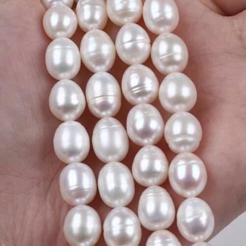 10-11mm Natural Freshwater Pearls Rice Shape Pearls Beads For Jewelry Making Handmade DIY Charm Bracelet Necklace Accessories