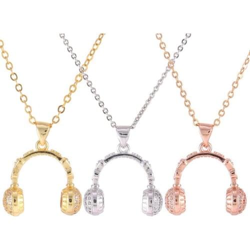 Boutique Hot-selling Pendant Wholesale New Diy Jewelry Jewelry Zircon Hip Hop Headset Korean Fashion Tassel Necklaces Colgantes