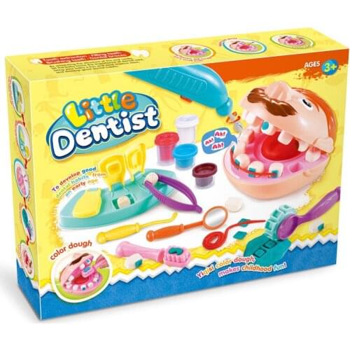 Child Pretend Play toys educational Doctor Toys dentists tooth filling teeth color clay plastic mold set birthday gift boy girl