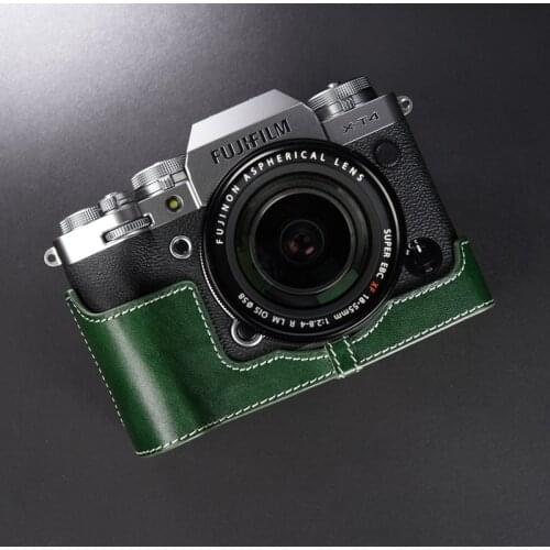 Design For Fujifilm XT4 for Handmade Genuine Leather Camera case Half Bag