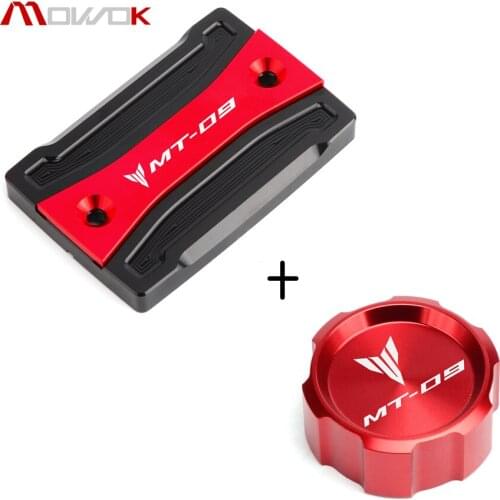 For YAMAHA MT09 FZ09 MT-09 MT 09 2014-2020 2018 2019 LOGO MT-09 Motorcycle Front Rear Brake Fluid Reservoir cover Fits