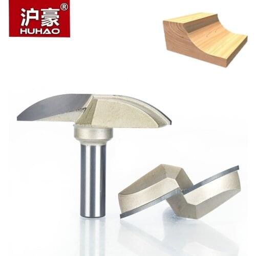 HUHAO 1pc 1/2" Shank CNC Woodworking Tools Door Crescent Knife For Wood Carbide Engraving Milling Cutter For MDF Hard Wood