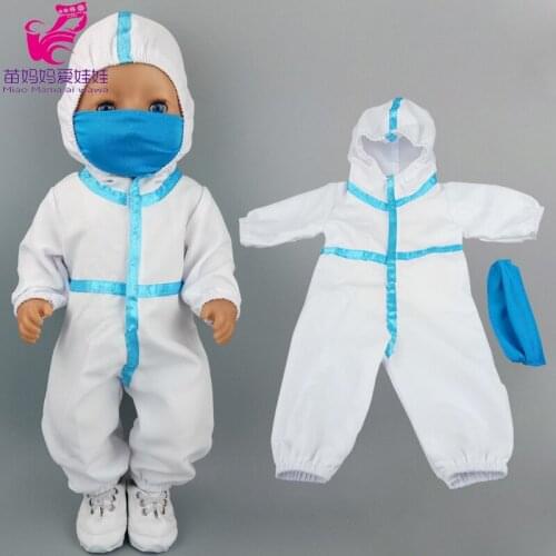 Doll clothes Baby new born Doll docotor hero Set 18 Inch girl Dolls Clothes Occupation outfits