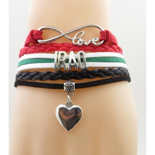 Fashion love iraq Bracelet heart Charm iraq country bracelets & bangle for Women and men jewelry nice gift