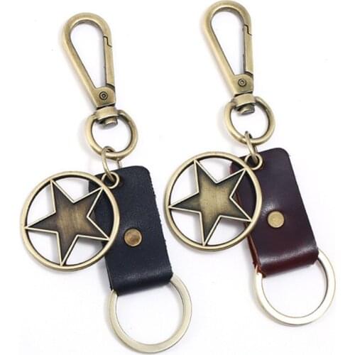 Fashion Keychain Holder Cover Trinket Star Pendant For Men Motorcycle Auto Car Key Ring Women Purse Charm Key Chains Accessories