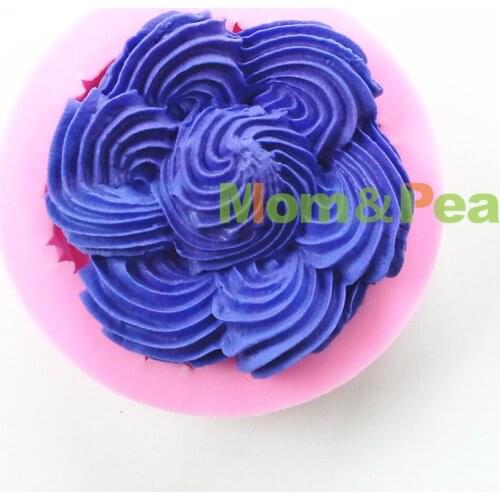 Mom&Pea 0694 Free Shipping Cream Flower Shaped Silicone Mold Cake Decoration Fondant Cake 3D Mold
