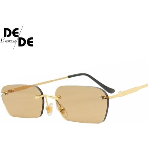 DesolDelos Narrow Sunglasses Men Rimless Summer 2019 Red Blue Black Rectangular Sun glasses for Women Small Face Hot Selling