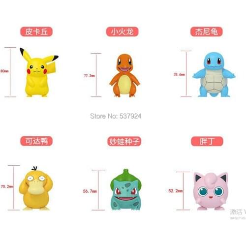 New 10pcs 6 Styles Pika Psy Jig Dra Mim Cos Dra 5-8CM Action Figures Toy