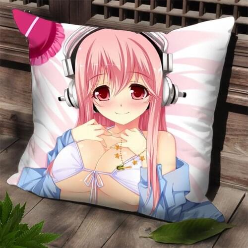 New Square Pillow Case Dakimakura Super Sonico Anime Nico-chan SPC97