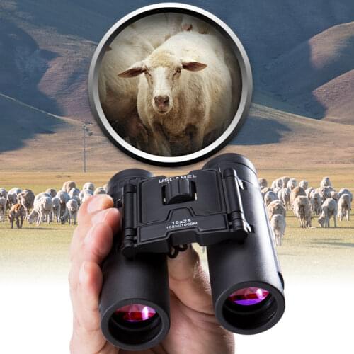 10x25 Camping Hunting Scopes Binoculars with Bag Free Shipping Waterproof Folding Telescopes Bak4 Prism Optics Binoculares