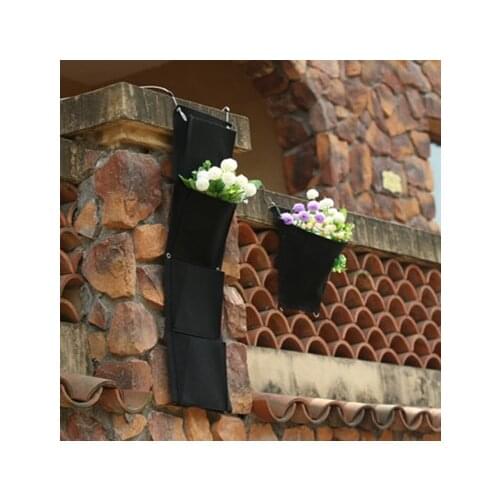 Pocketgarden 4-Pocket 30*100 2mm NEW Felt Outdoor Vertical Gardening Flower Pots Planter Hanging Pots Planter Green Field