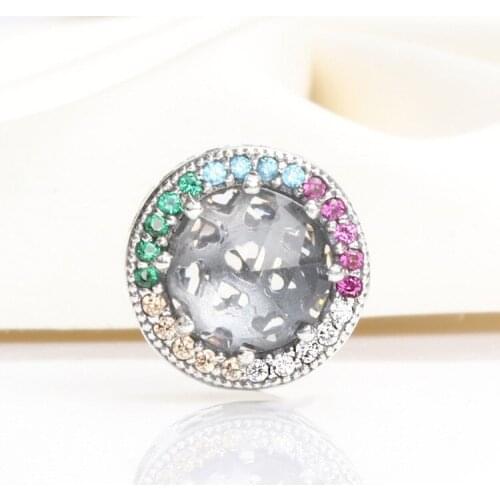 Authentic 925 Sterling Silver Beads New Style Hollow Color Opal Beads Fit Original Pandora Bracelet For Women Diy Jewelry