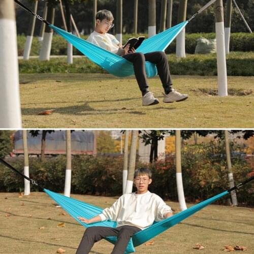 Outdoor hammock suspension swing healthy wear-resistant nylon rollover single hammock with straps camping equipment