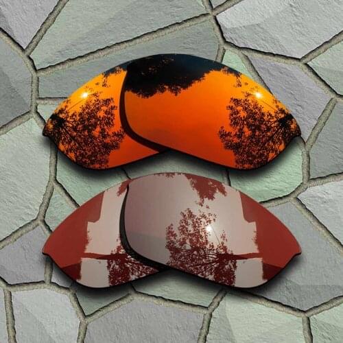 Red Orange&Bronze Brown Sunglasses Polarized Replacement Lenses for Oakley Half Jacket 2.0