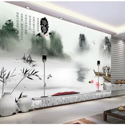 Custom photo wallpaper 3d wall murals wallpaper flower wallpaper Chinese ink painting TV wall paper for living room decoration