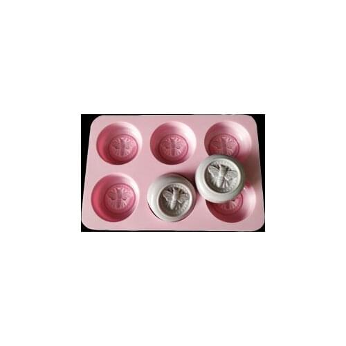 PRZY Silicone Mold Soap Mould Round Six Holes Small Bee Handmade Soap Making Molds Candle Silicone Mold Resin Clay Mold