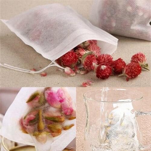 Top Quality 100pcs Empty Teabags String Heat Seal Filter Paper Herb Loose Tea Bags for Herb Loose Tea Fashion Drinkwear