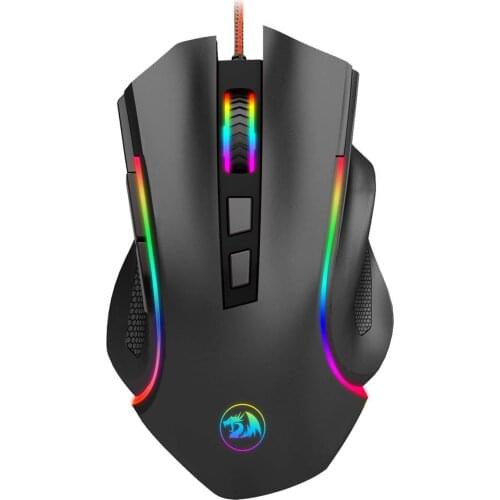 Redragon M607 RGB Wired Gaming Mouse Ergonomic Mouse Programmable with 7 Backlight Modes up to 7200 DPI for Windows PC Gamers