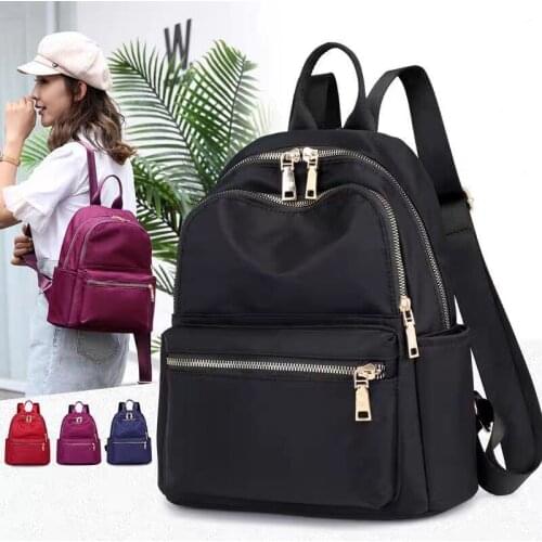 Vento Marea Black Women Backpack 2019 Nylon Travel Shoulder Bag Soft School Bag For Teenage Girls Solid Color Red Bag Pack Purse
