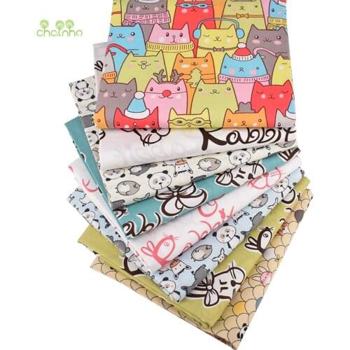 ZOO Series,Printed Twill Cotton Fabric, For DIY Sewing Quilting Baby & Childrens Bed Clothes Material