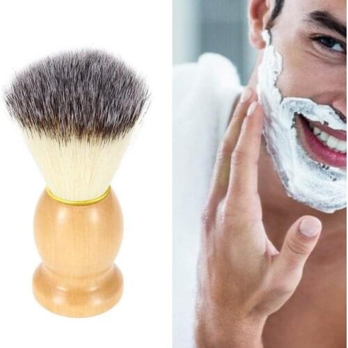 Beard Shaving Brush Comfortable to Grip Harmless Artificial Fiber Man Beauty Grooming Duster for Daily Life
