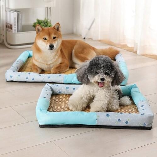 Dog Kennel Summer Square Breathable Non-stick Wool Rattan Mat Is Suitable for Cat and Dog Neck Protection and Cooling Pet Kennel