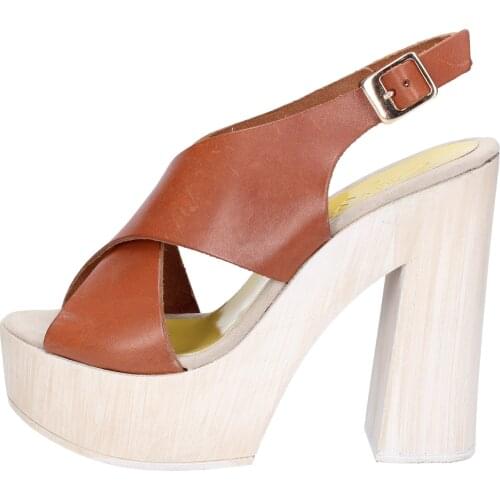 SUKY BRAND sandals women brown leather