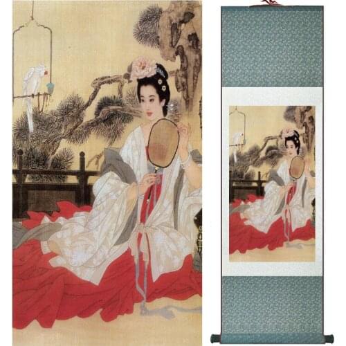 Traditional Chinese pretty girls painting Home Office Decoration beautifull women painting040612