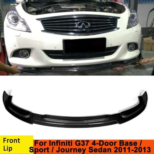Carbon Fiber Front Bumper Lip Spoiler Chin Apron for Infiniti G37 4-Door Base Sport Journey Sedan X Sedan 2010-2013