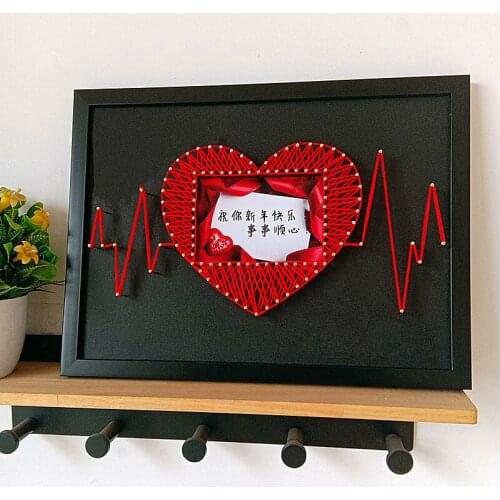 Wonderlife DIY Handicrafts Happy Birthday Rope Drawing Nail Thread Drawing DIY Gift Yarn Handmade Decorative Painting