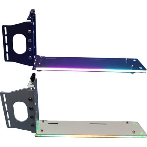 OOTDTY Vertical GPU Bracket PCI Slots Graphics Card Vertical Install Holder kickstand/base ATXcase chassis for GPU with LED 12V